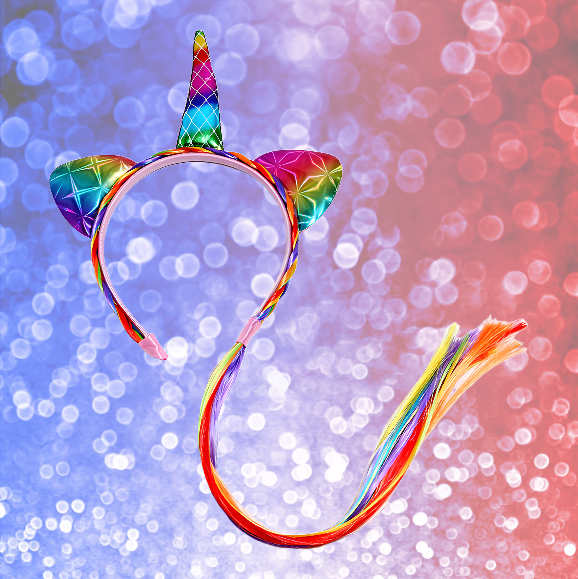Rainbow Unicorn Headband with Tail