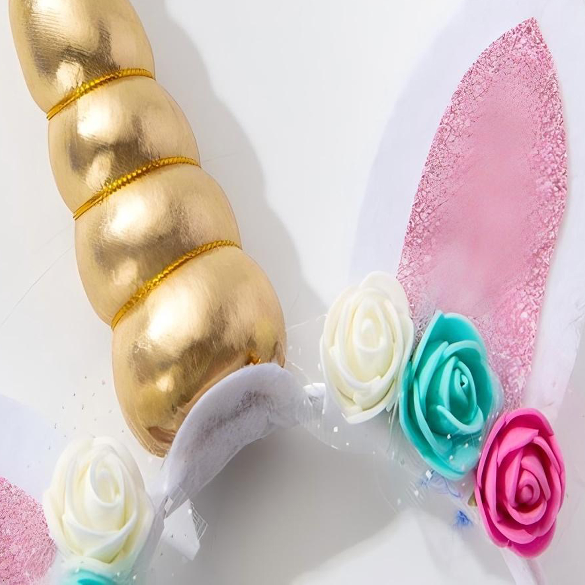 Unicorn Headband with Floral Decorations