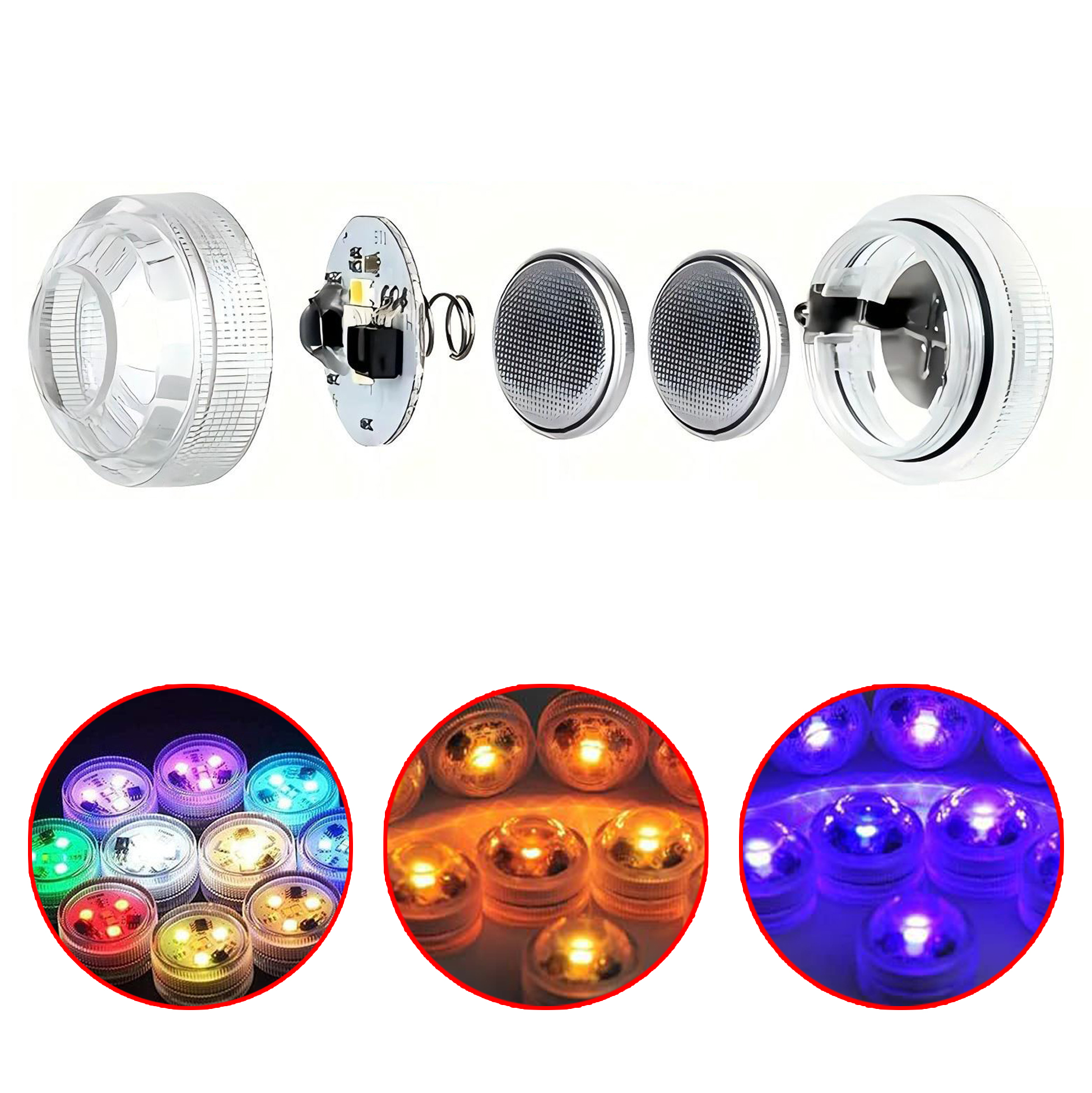 Multi-Color LED Round Light Modules for Party Supplies