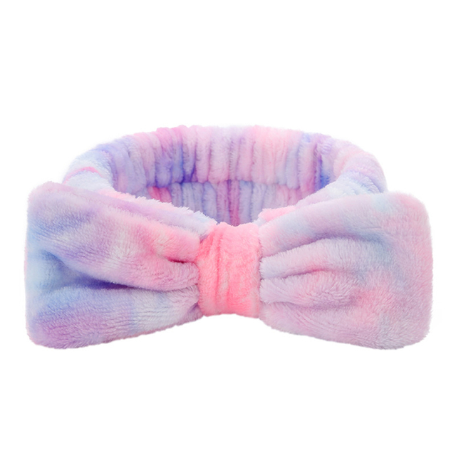 Tie-Dye Plush Bow Hairband