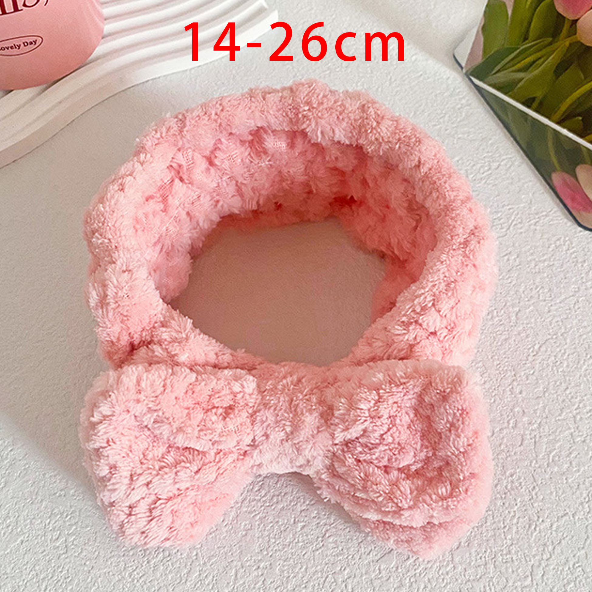 Soft Fuzzy Pink Bow Headband