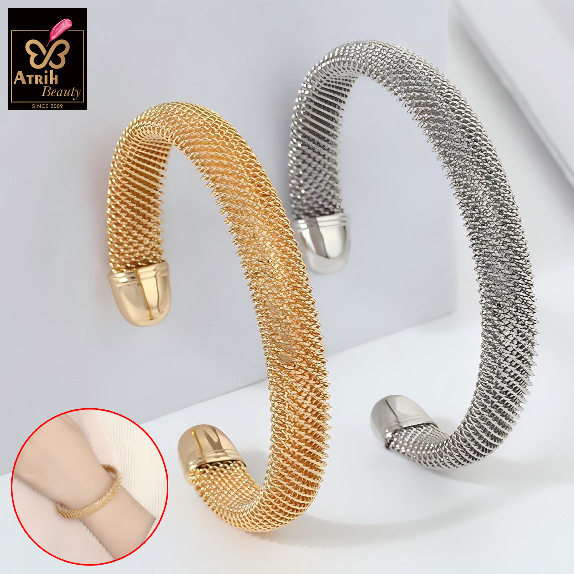 Mesh Cuff Bracelet Set 