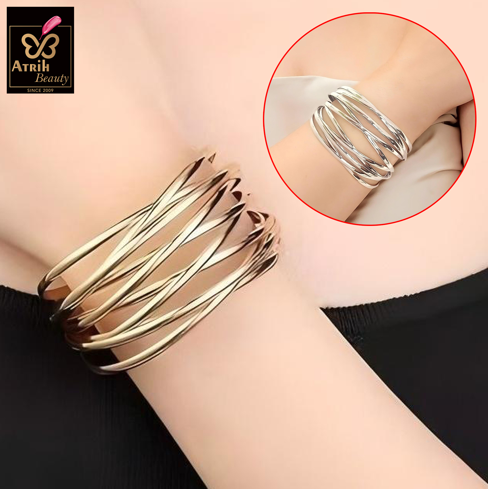 Tone Multi Strand Cuff Bracelet 