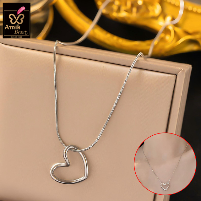Sterling Silver Heart Shaped Pendant Necklace
