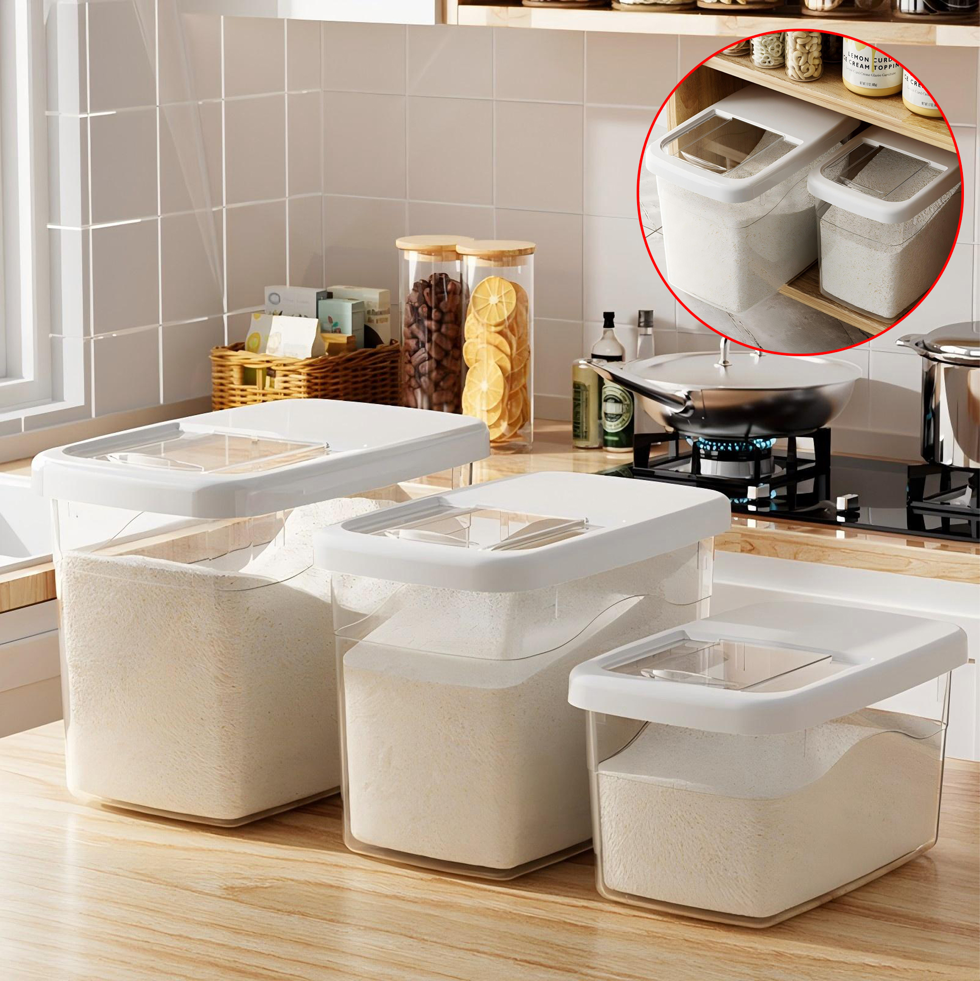 Airtight Plastic Rice Storage Container 
