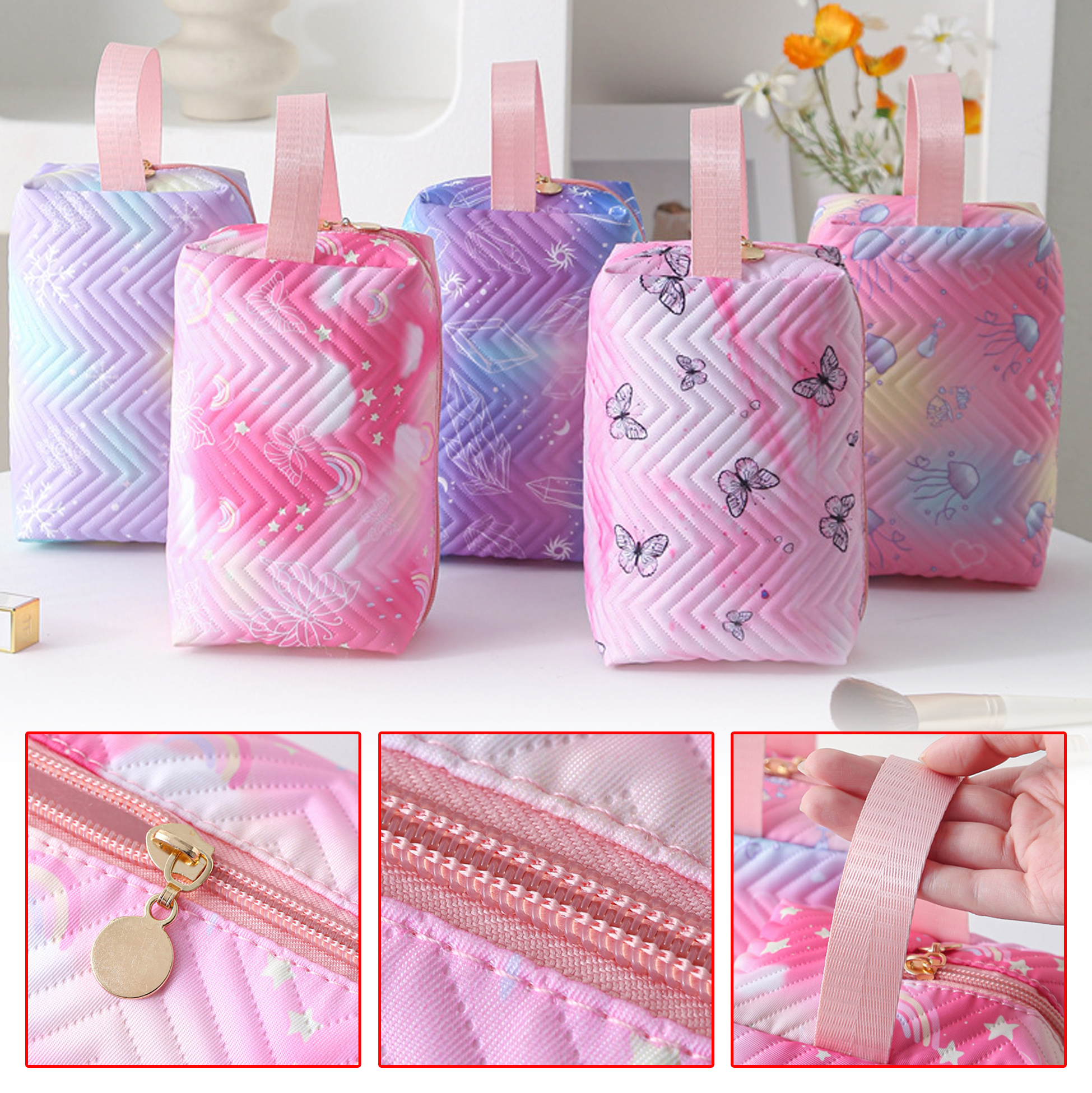 Gradient - Colored Quilted Makeup Bag