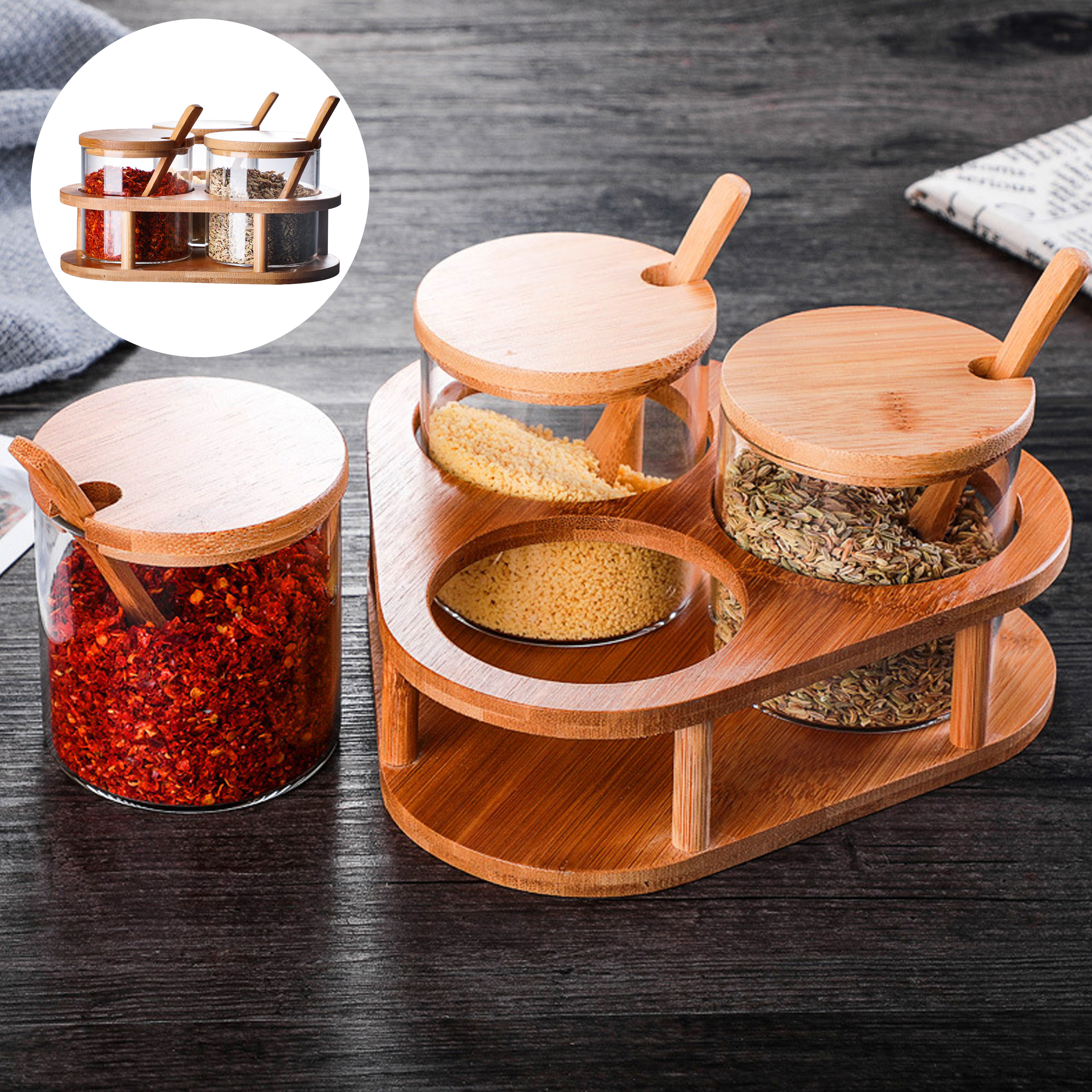 Kitchen 3-Piece Seasoning Containers