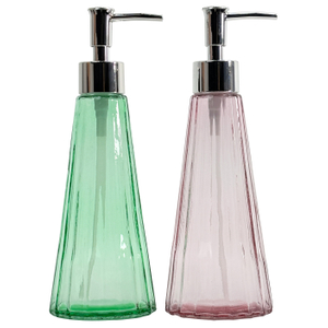 320ml Transparent Glass Soap Dispenser with Silver Pump