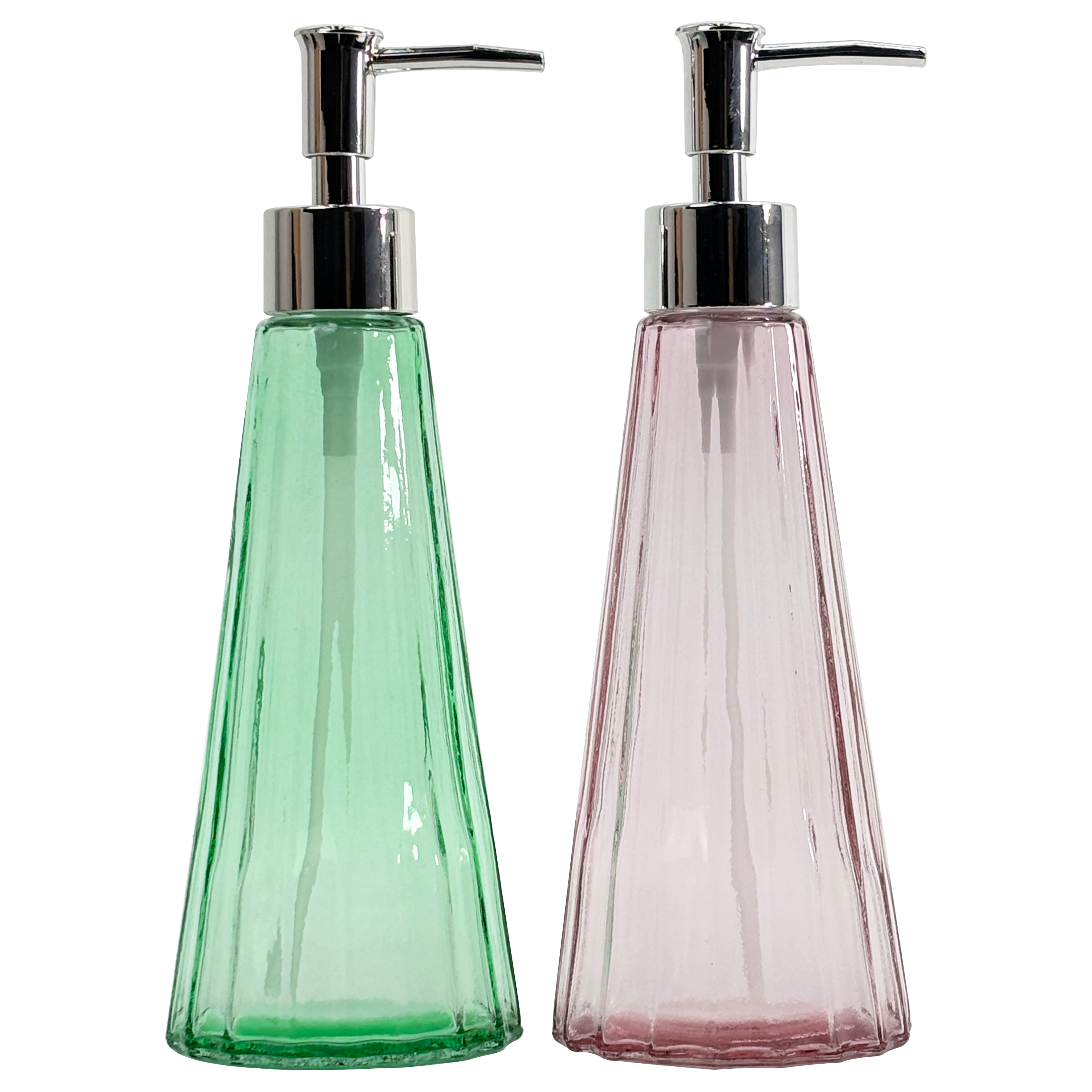 320ml Transparent Glass Soap Dispenser with Silver Pump
