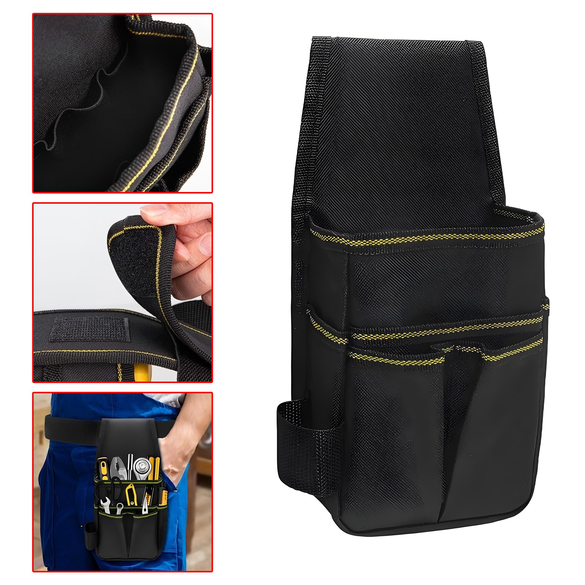 Black Waist Mounted Tool Pouch