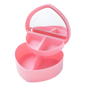 Heart Shaped Pink Jewelry Organizer with Mirror