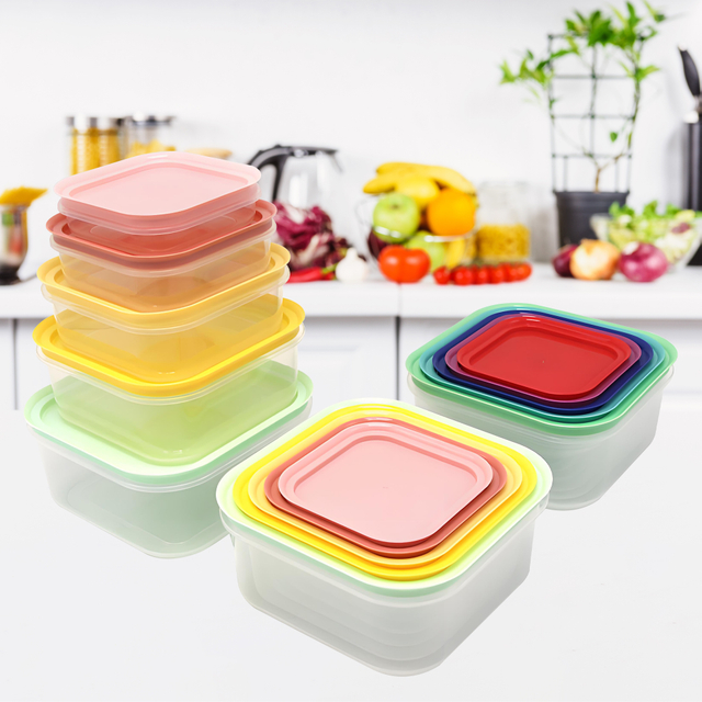 8 Piece Plastic Food Storage Bowl Set