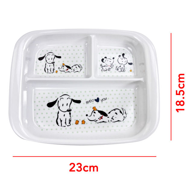 Kids' Melamine Divided Plate with Cute Cartoon Design