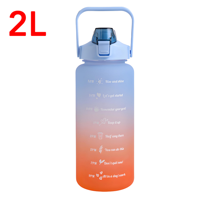 2L Large Capacity Motivational Water Bottle