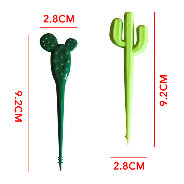 6 Piece Cactus Shaped Fruit Forks Set