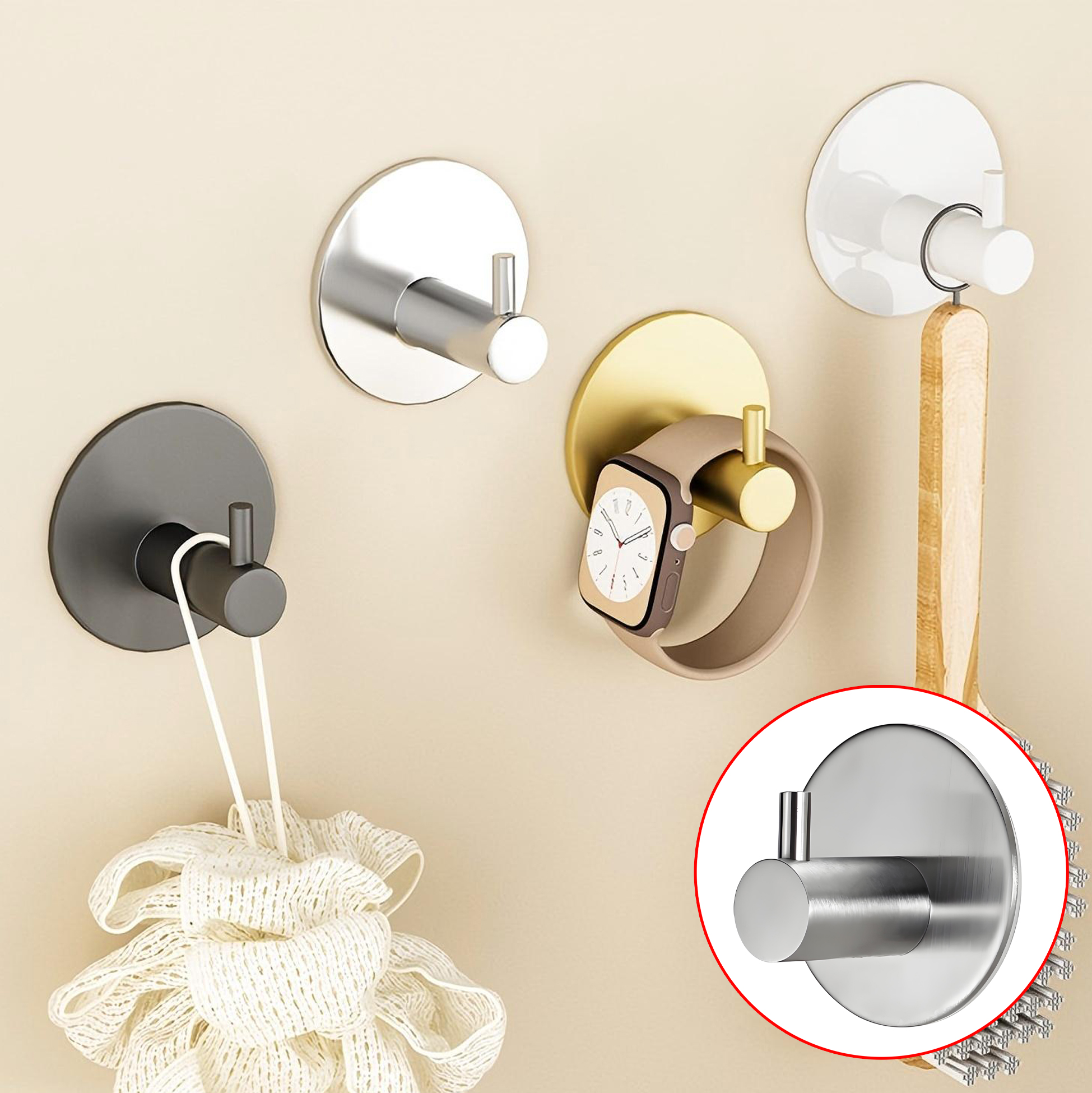 Stainless Steel Round Wall Mounted Hook