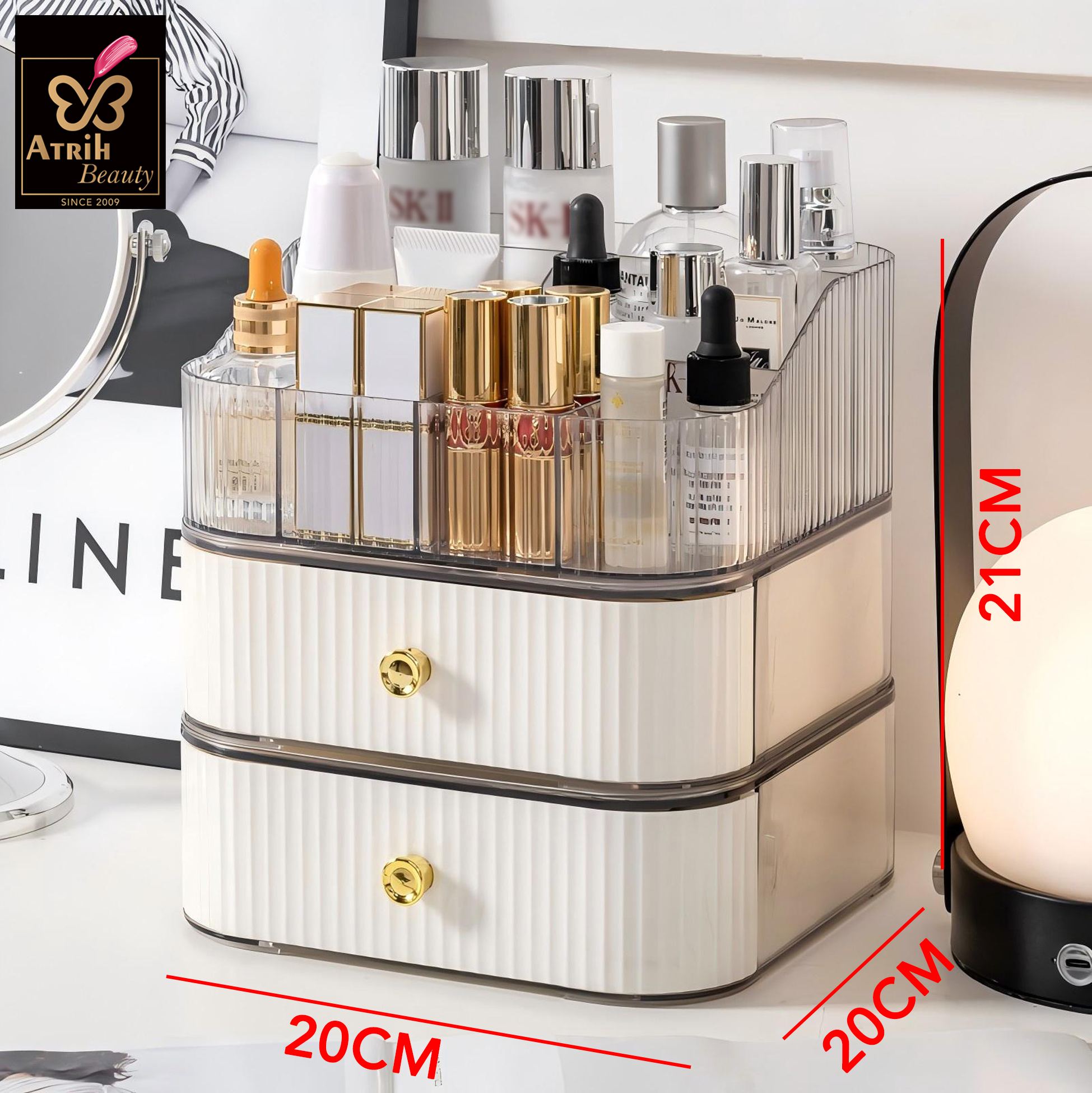 3 Drawer Transparent PET Cosmetic Organizer