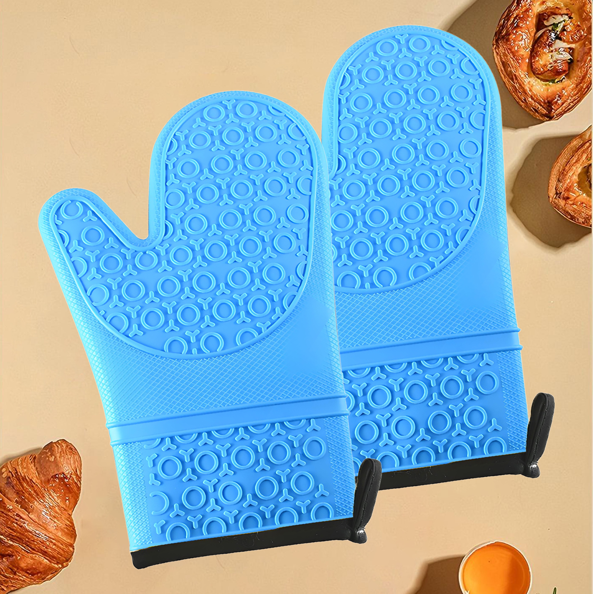 Vibrant Blue Silicone Oven Mitt