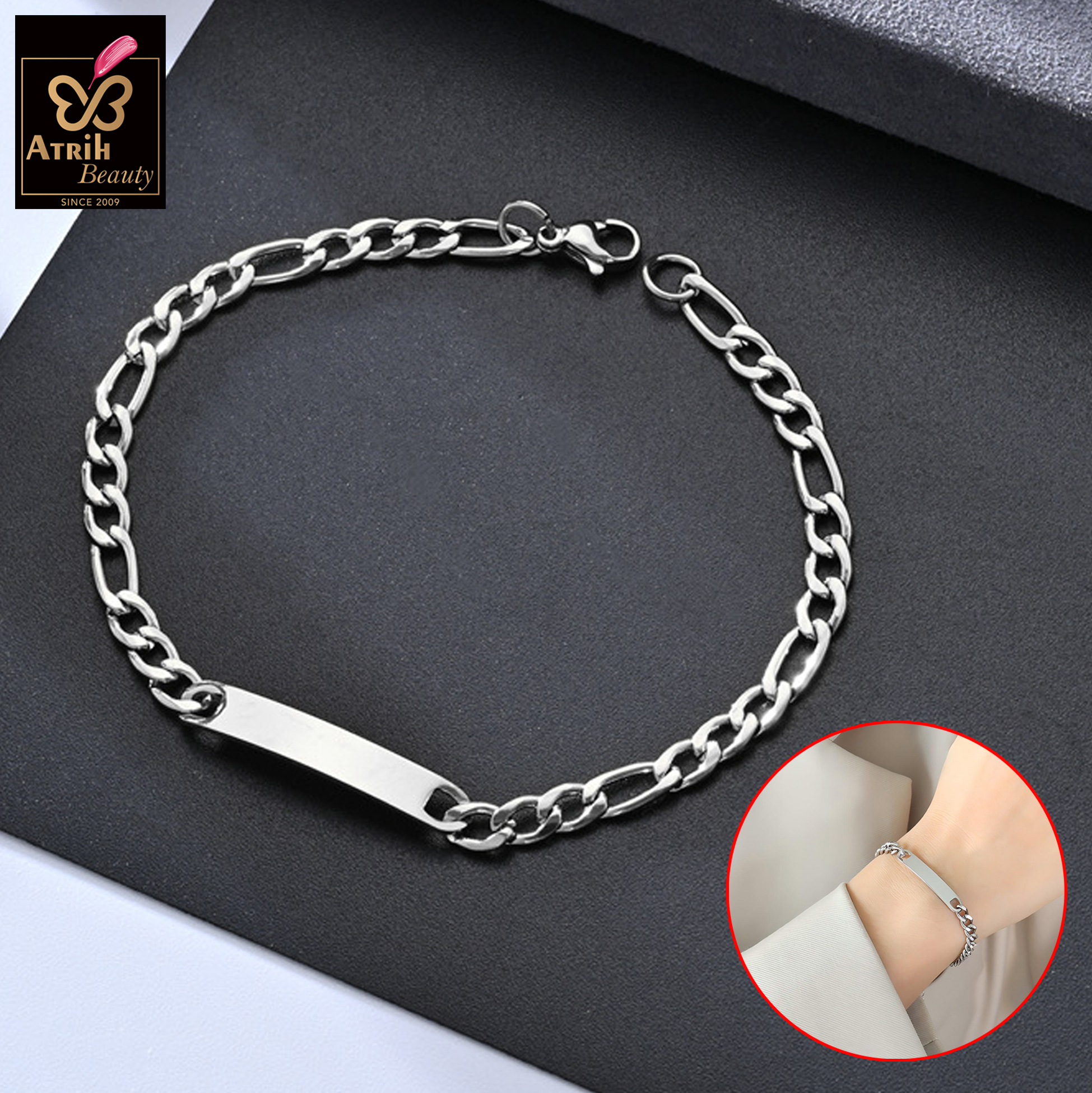 Stainless Steel Bracelet with Chunky Link Chain