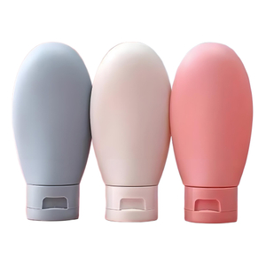 4 Piece Set of Travel Sized Squeezable Cosmetic Bottles