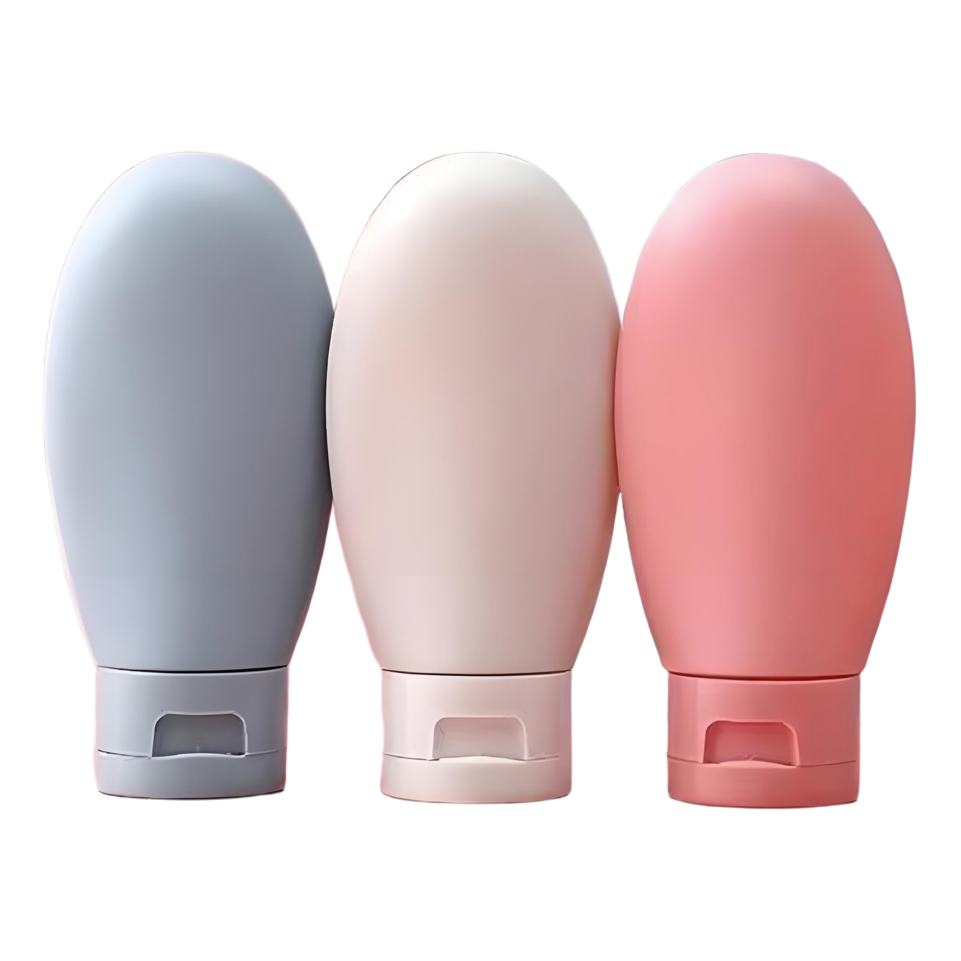 4 Piece Set of Travel Sized Squeezable Cosmetic Bottles