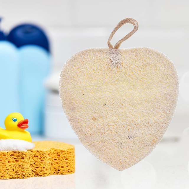 Heart Shaped Natural Loofah Exfoliating Bath Sponge