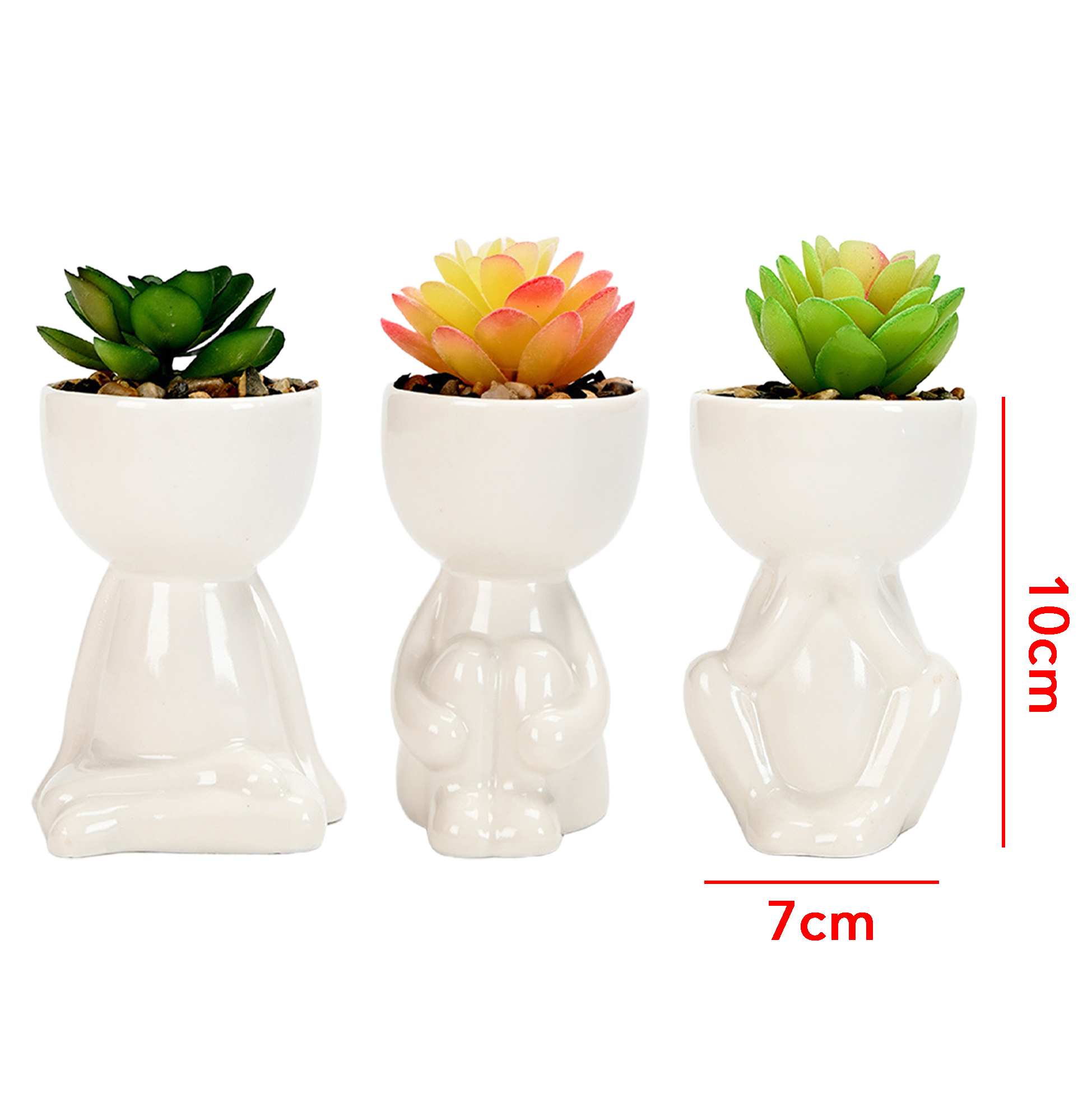 Set of 3 Human Shaped Succulent Pot