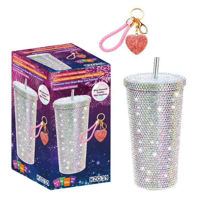 Bling Diamond Tumbler With Keychain