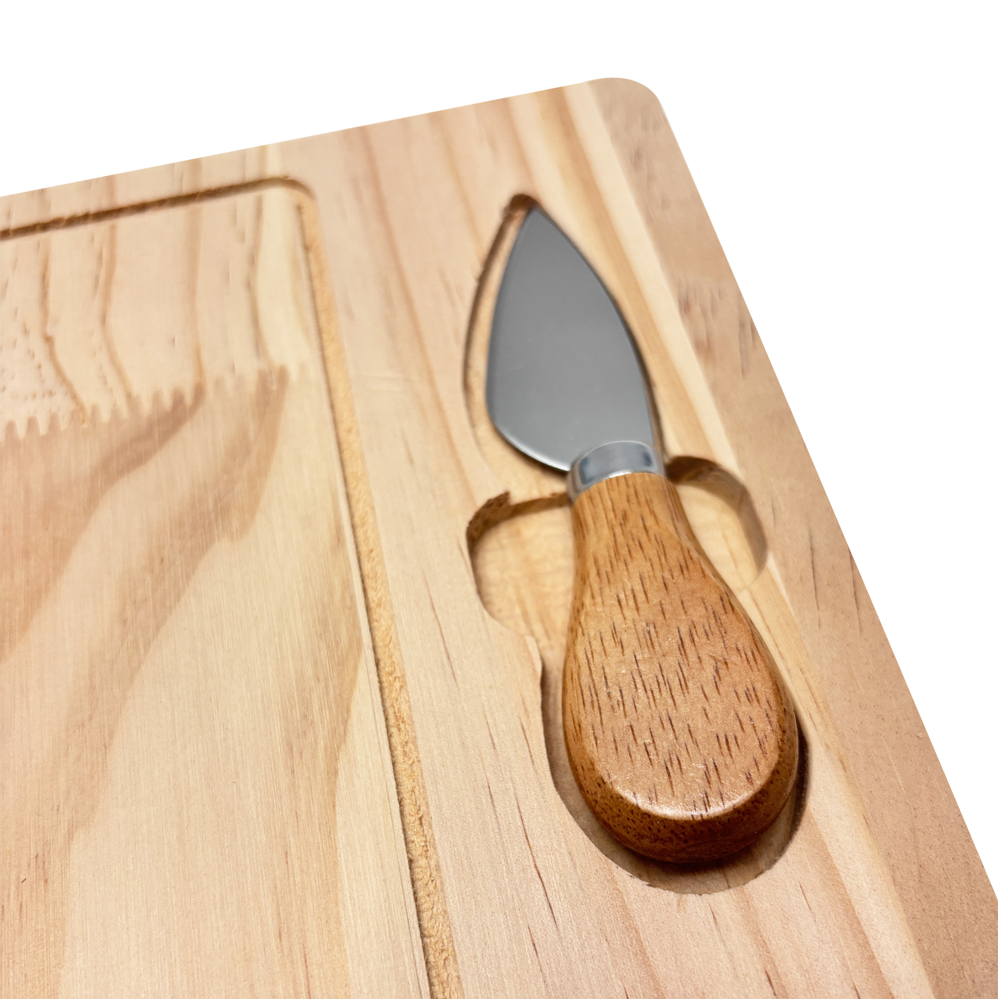 Wooden Cheese Board with Built in Knife