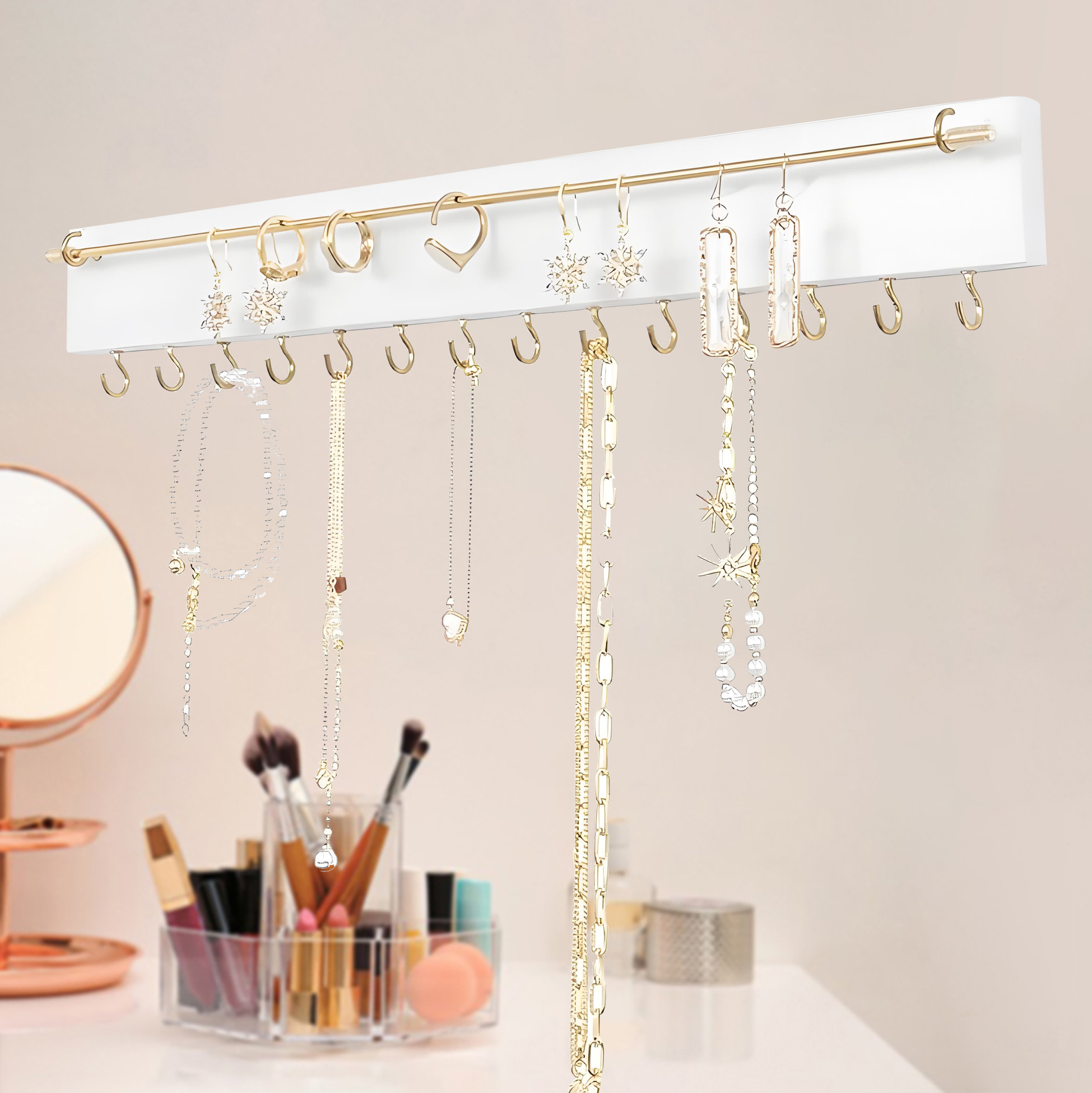 Stick on Wall Jewelry Holder Organizer