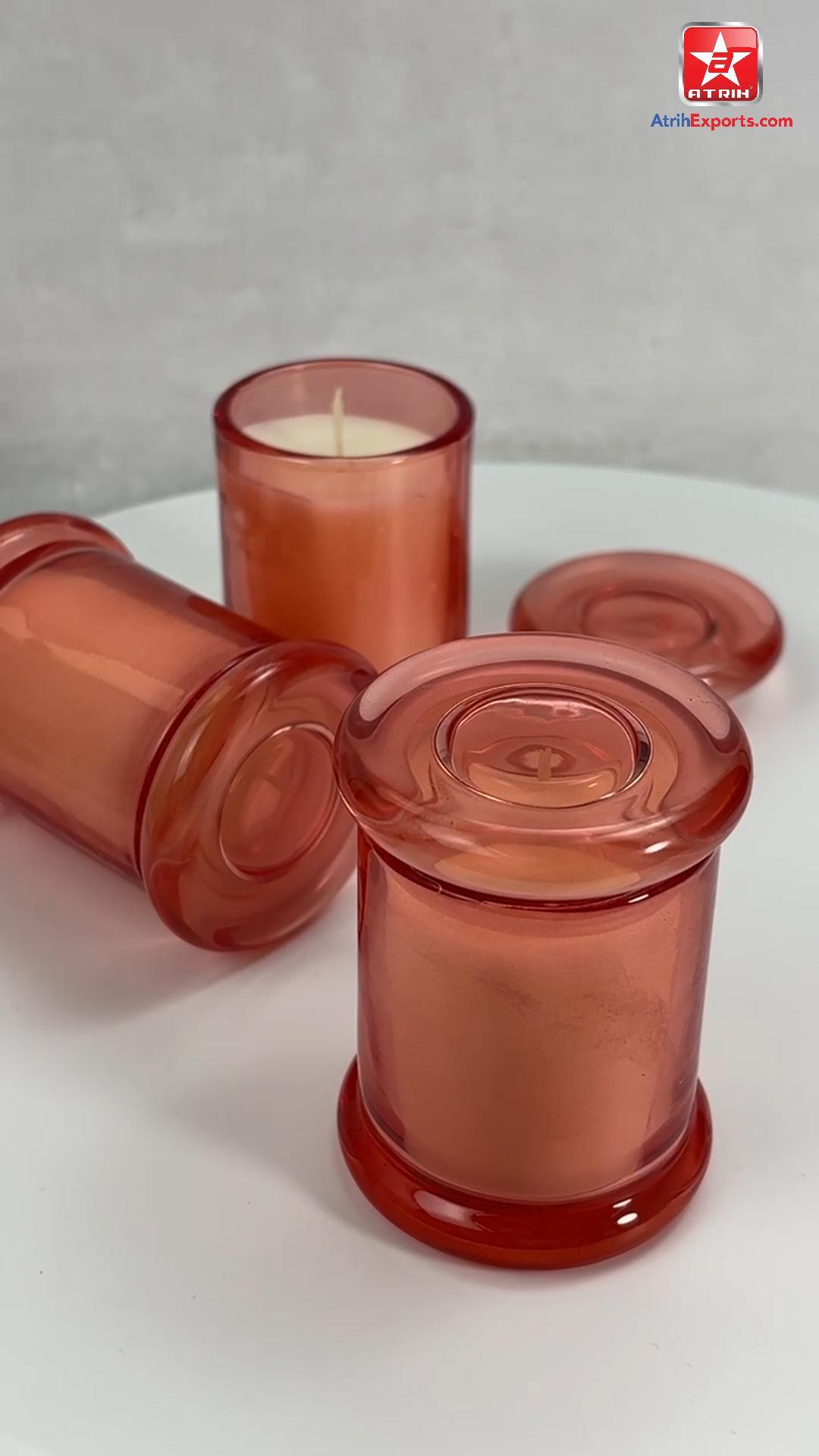 Red Glass Candle Jars