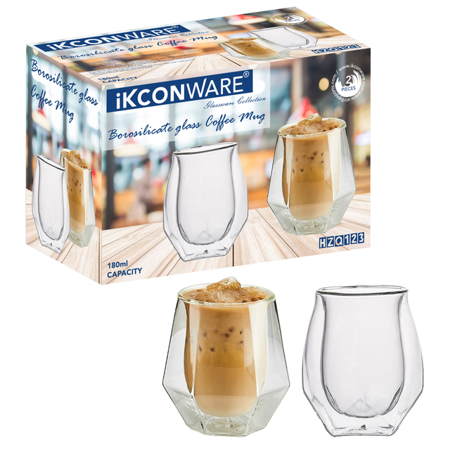 180ml Double Walled Glass Cup