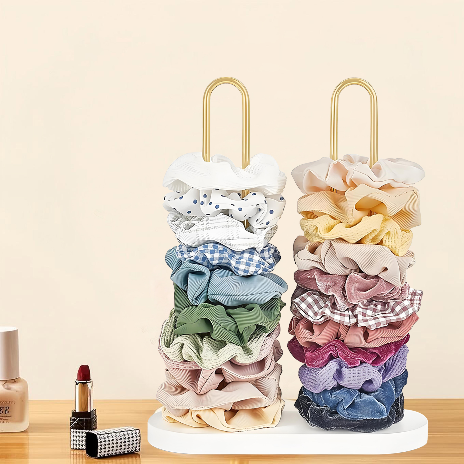 Gold Metal Scrunchie Organizer Rack for Hair Ties
