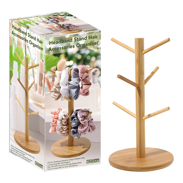 Bamboo Hair Accessory Organizer Tree Stand