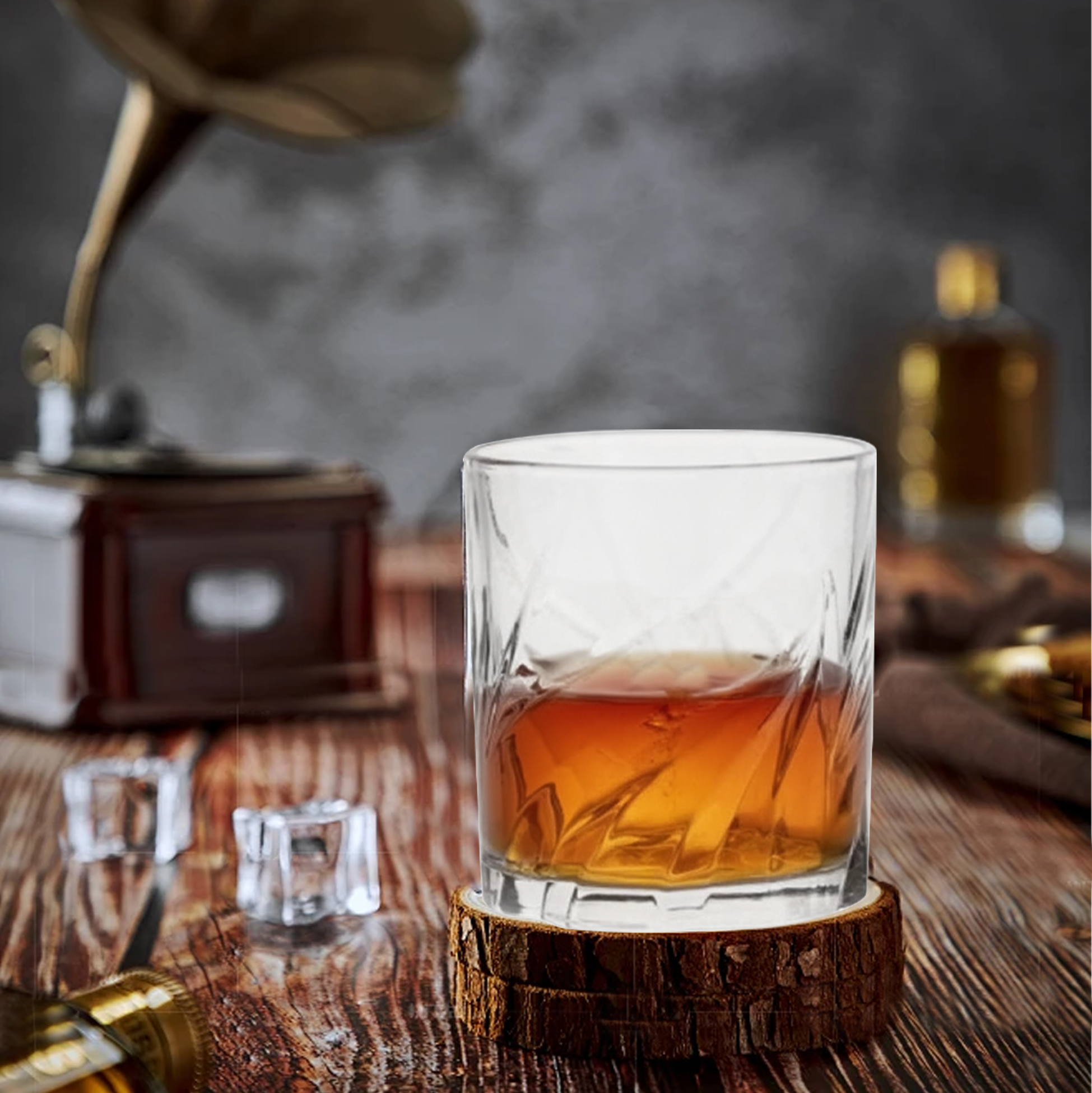 6-Piece Diagonal-Cut Whiskey Glass Set