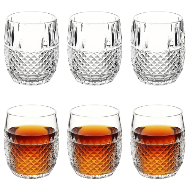 6-Piece Diamond-Textured Whiskey Glass Set