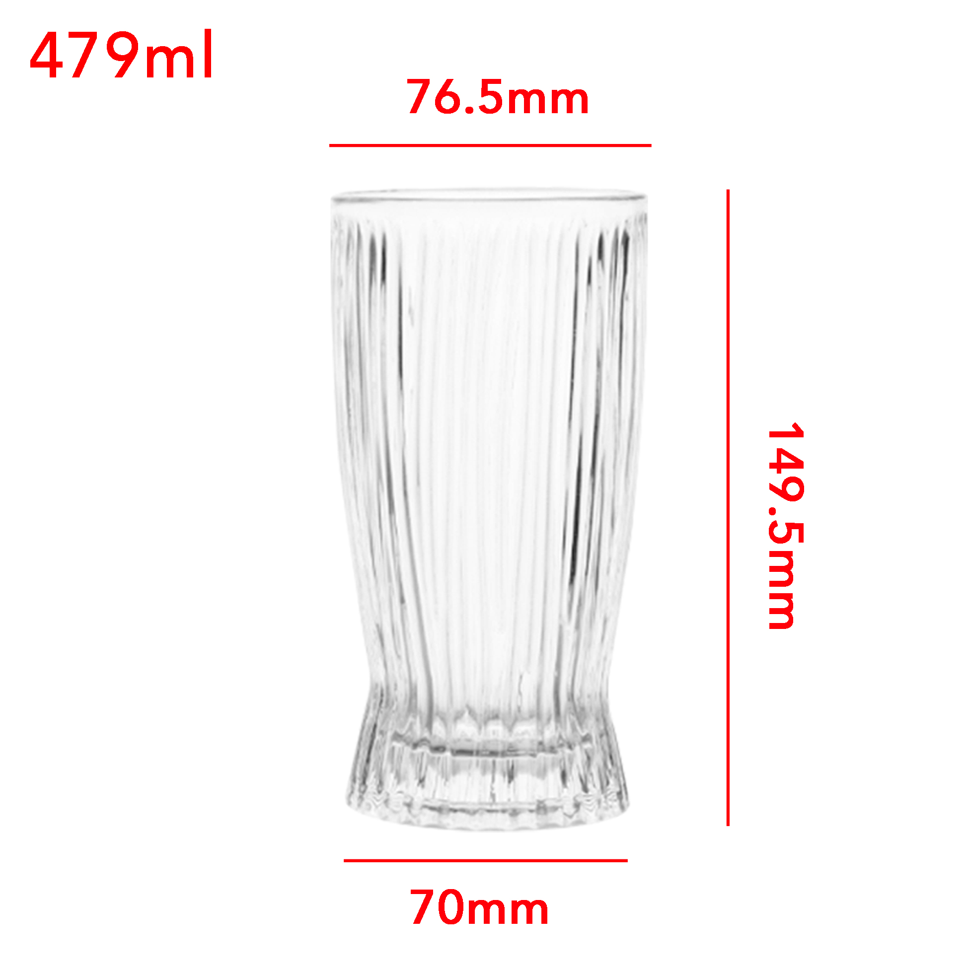 6-Piece Ribbed Beer Glass Set