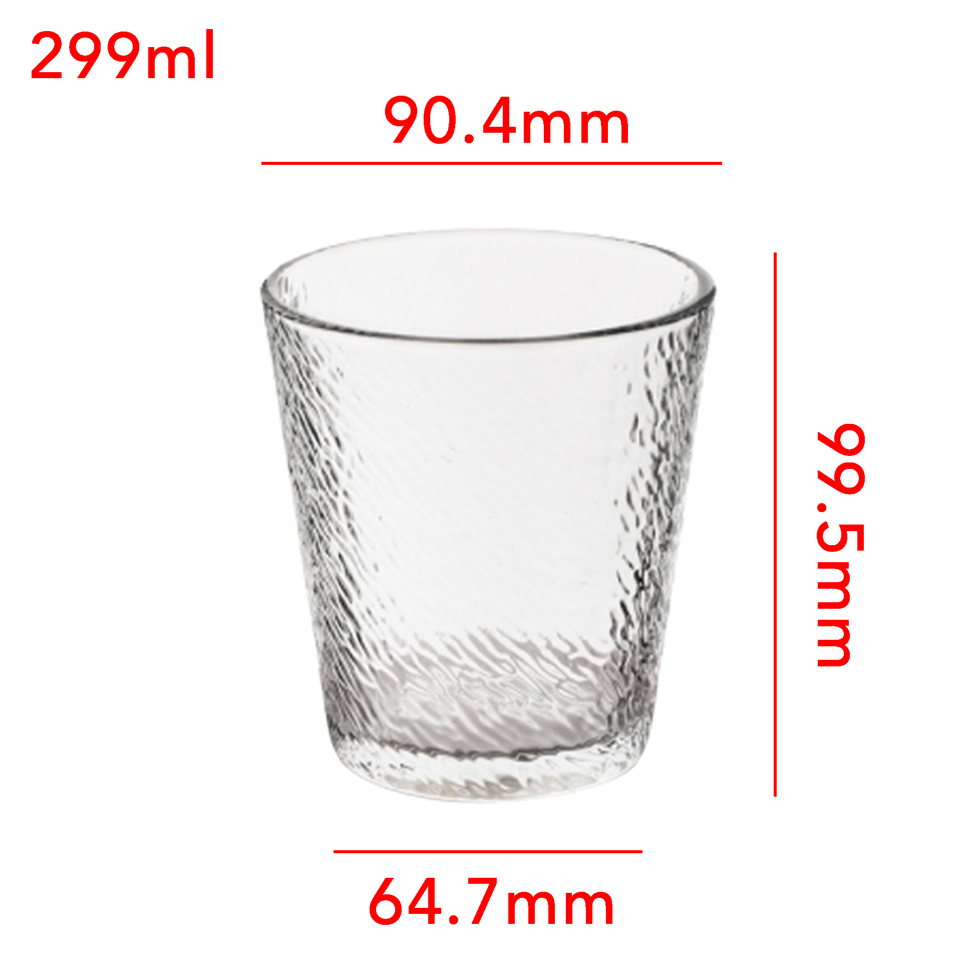 6-Piece Hammered Textured Glass Tumbler Set