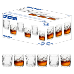 6-Piece Textured Whiskey Glass Set