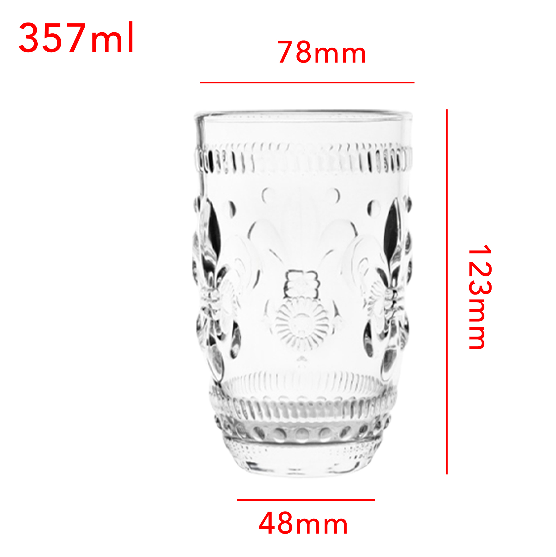 6-Piece Fleur-De-Lis Etched Glass Set