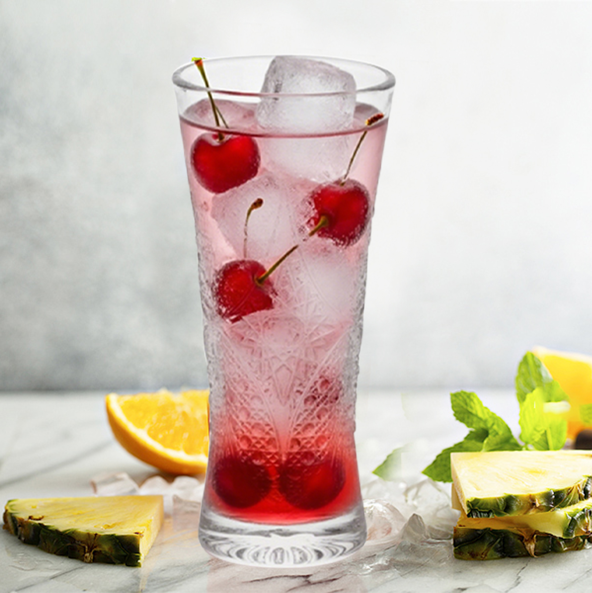 6-Piece Engraved Tall Cocktail Glass Set