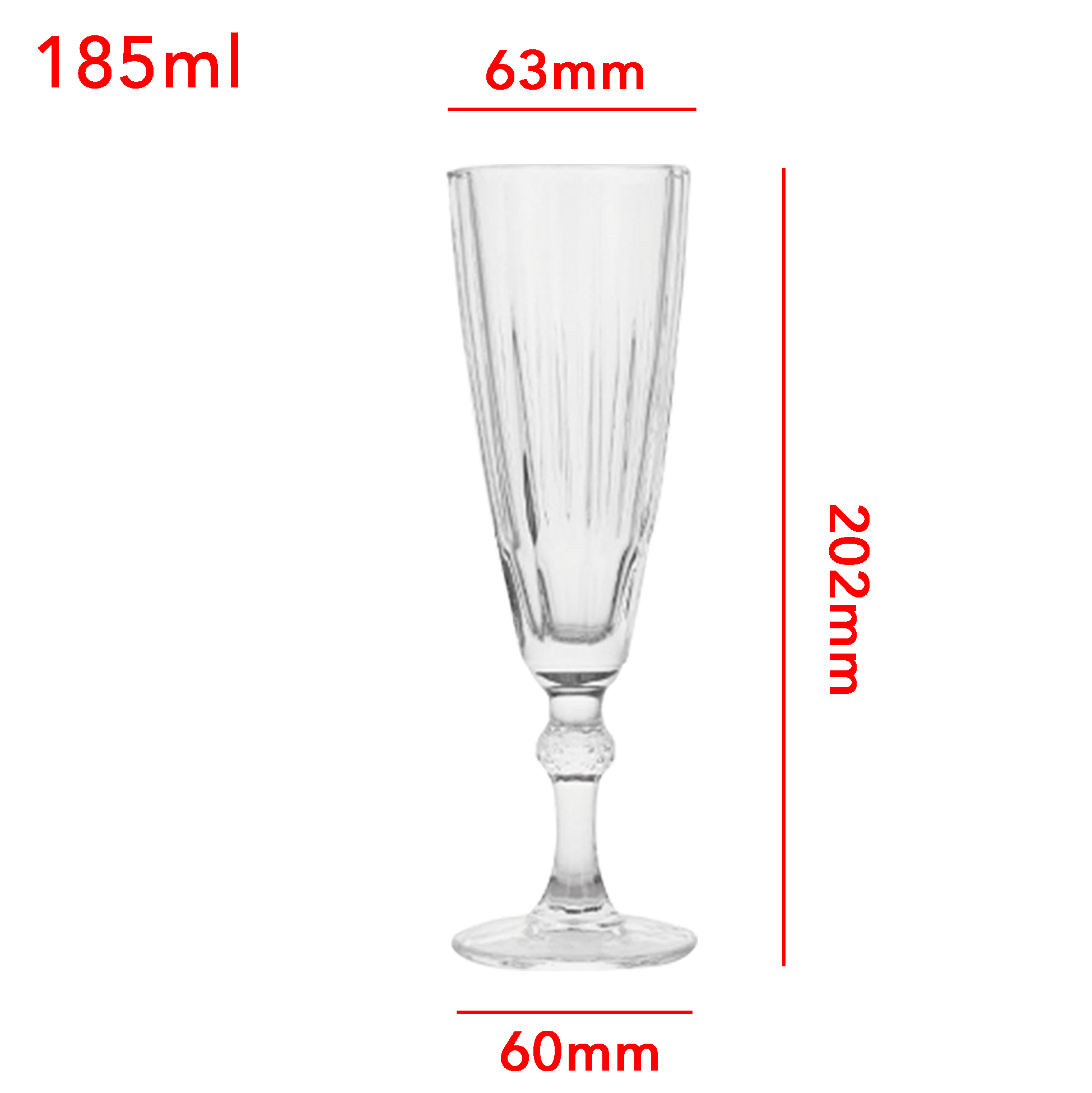 6-Piece Ribbed Champagne Flute Set