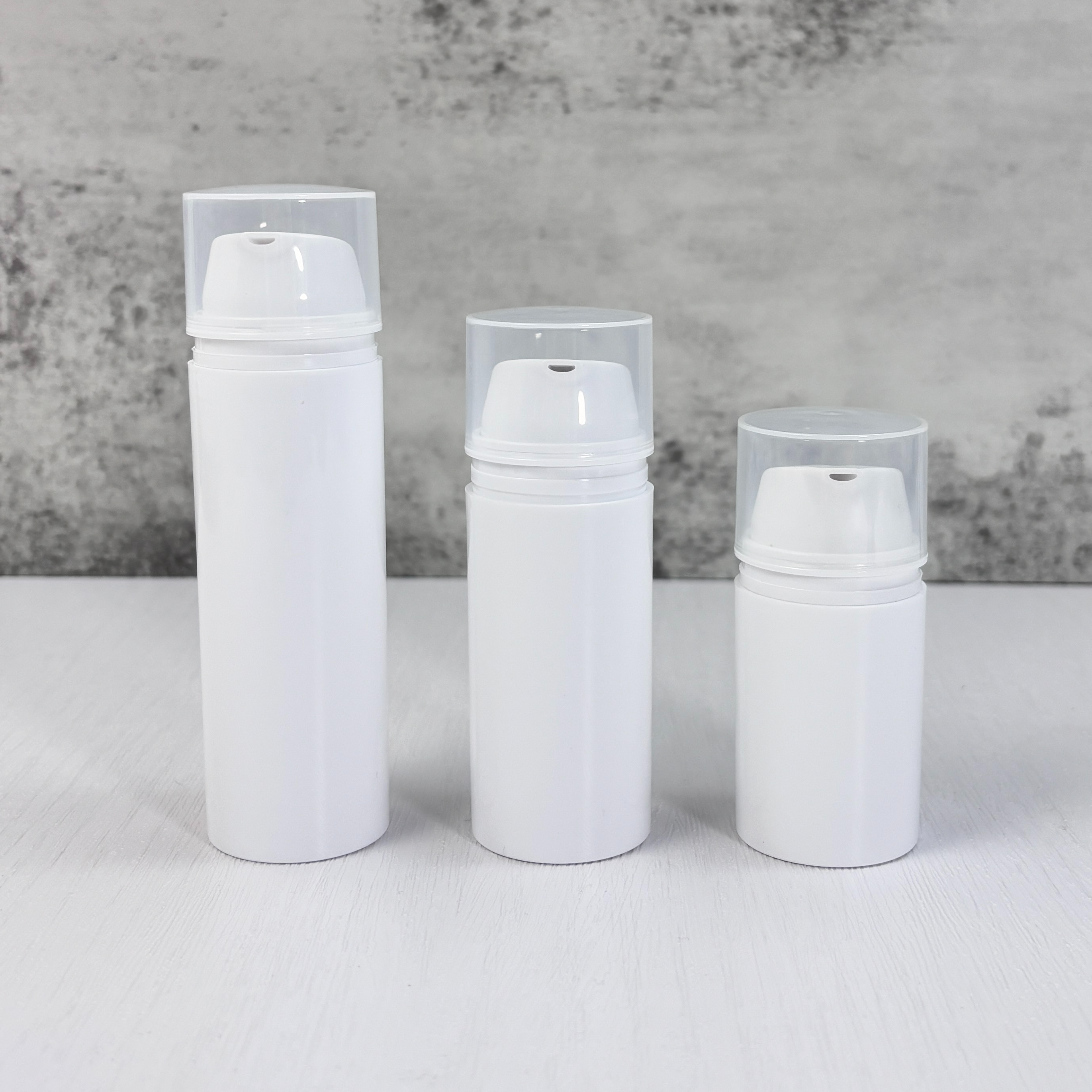 White Airless Lotion Pump Bottles