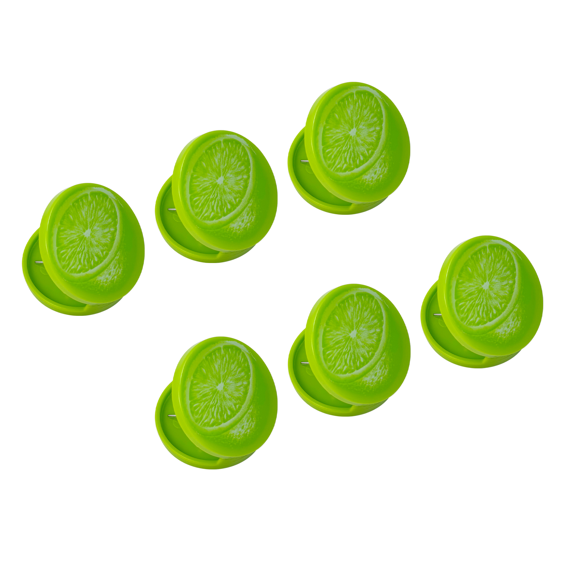 Lime-Slice Plastic Clip Set of 6