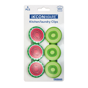 Fruit-Themed Plastic Clip Set of 6