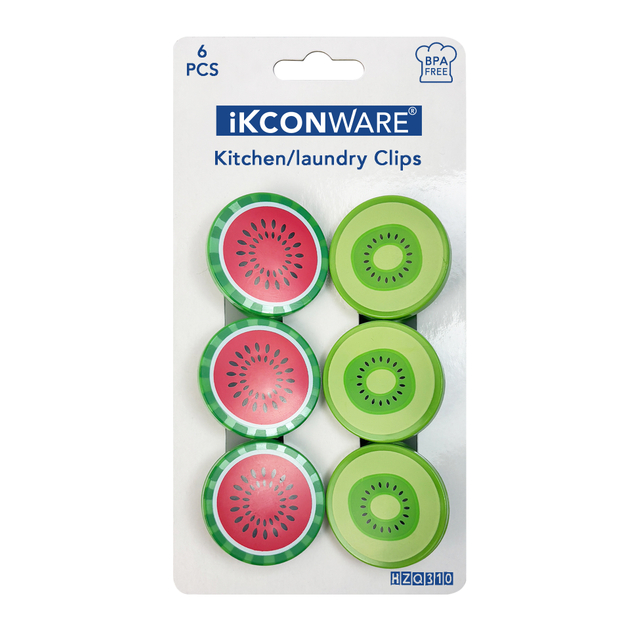 Fruit-Themed Plastic Clip Set of 6