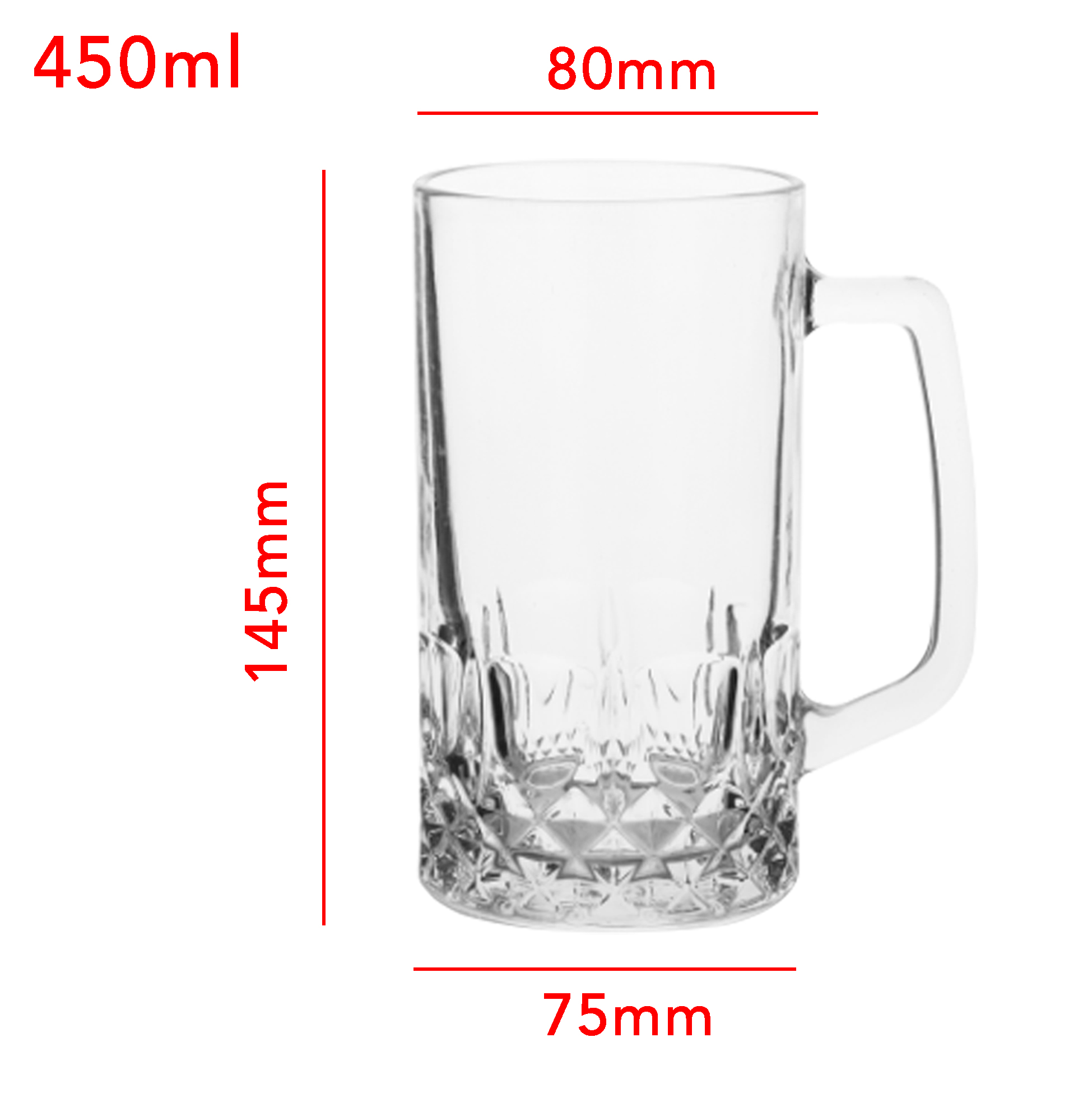 6-Piece Textured - Base Beer Mug Set