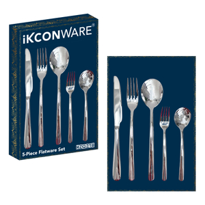 5-Piece Mirror-Polished Stainless Steel Cutlery Set