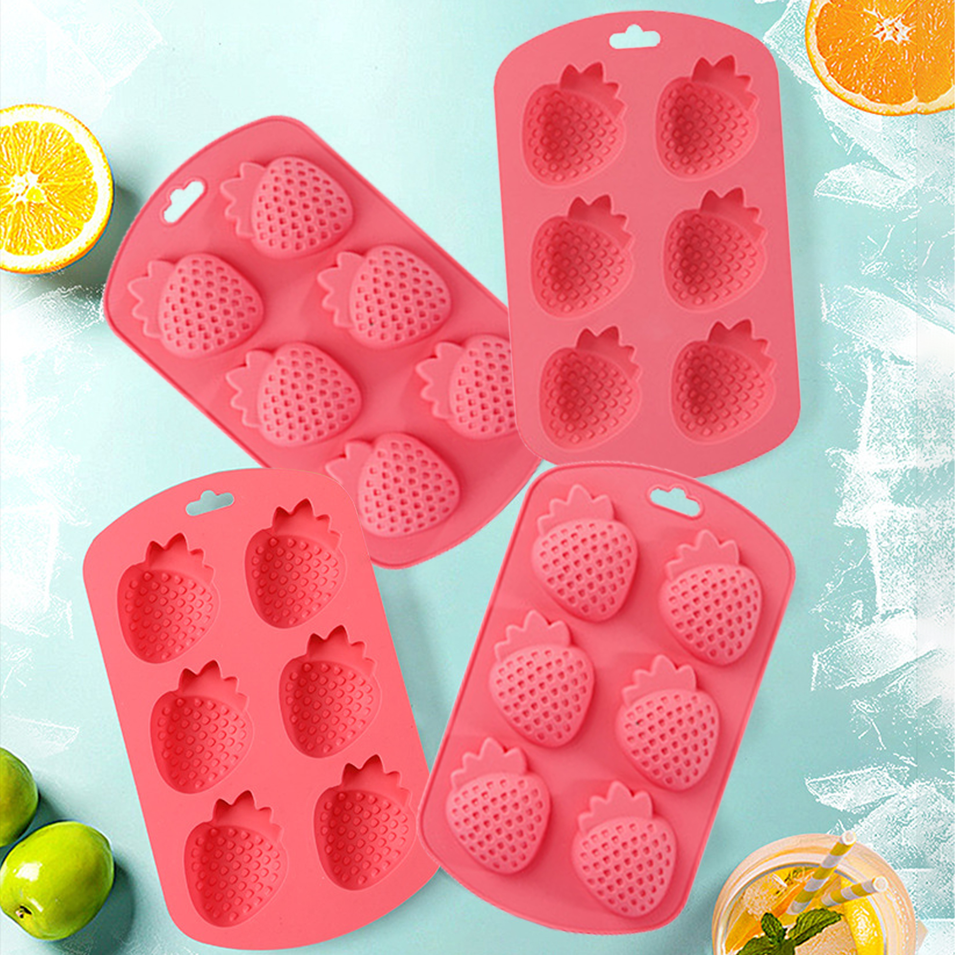 Strawberry-Shaped Silicone Dessert Mold