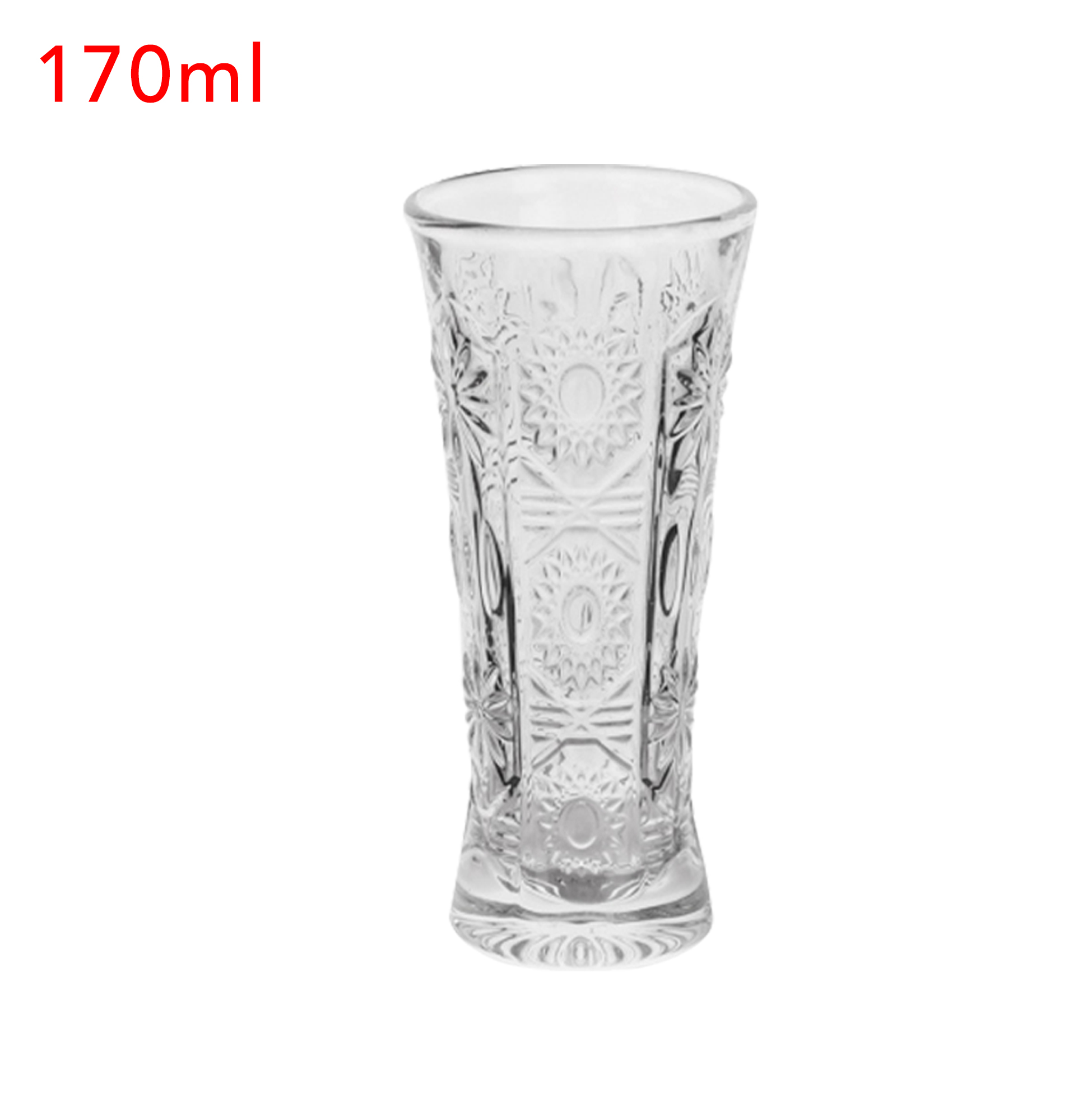 6-Piece Embossed Floral Tall Glass Set
